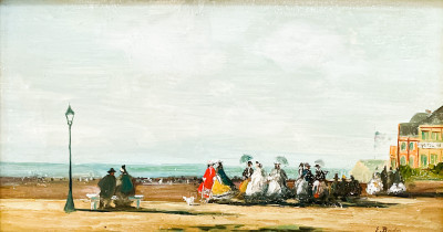 Image for Lot after Eugène Boudin - Seaside Scene