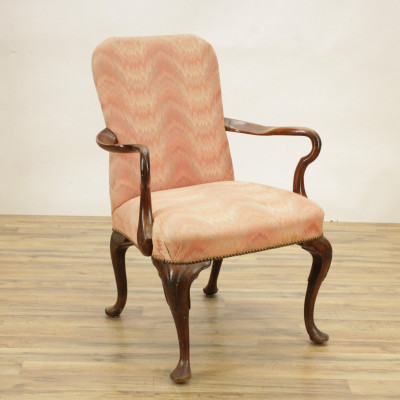 Image for Lot Queen Anne Style Mahogany Armchair