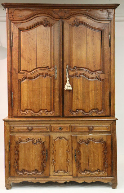 Image for Lot French Provincial Oak Buffet & Deux Corps.