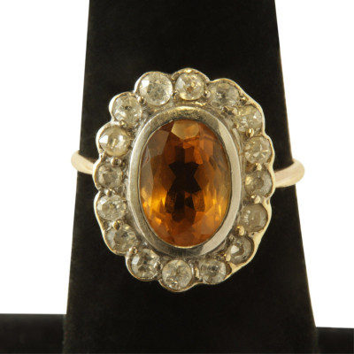 Image for Lot Victorian Citrine & Diamond Ring