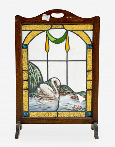Image for Lot Stained Glass Fire Screen
