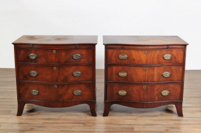 Image for Lot Pair George III Style Mahogany Bachelor&apos;s Chests