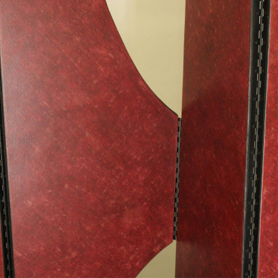 Image 3 of lot 1980&apos;s Burgundy Lacquered 4Panel Screen