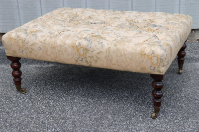 Title George Smith Floral Upholstered Ottoman / Artist