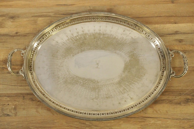 Image 3 of lot 2 Silverplate Serving Trays