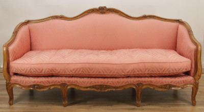 Image for Lot French Provincial Cherry Sofa