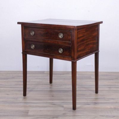 Image for Lot Federal Style Mahogany 2-Drawer Side Table, 19 C.