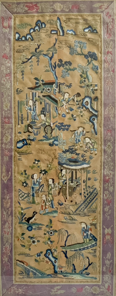 Image for Lot Chinese Embroidered Silk Panel