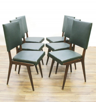 6 Mid Century Beechwood Chairs, Mobilia Eterno