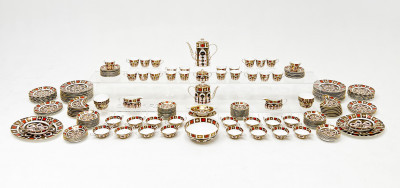Image for Lot Extensive Royal Crown Derby Imari Partial Porcelain Dinner Service, 206 Pcs