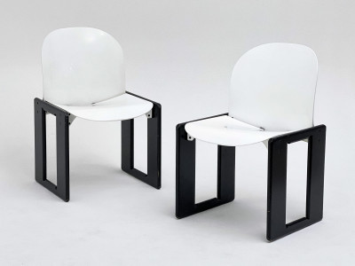 Title Afra and Tobia Scarpa Dialogo Dining Chairs, Pair / Artist