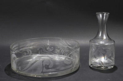 Image for Lot Bjorn Wiinblad for Rosenthal Glass Bowl  Carafe
