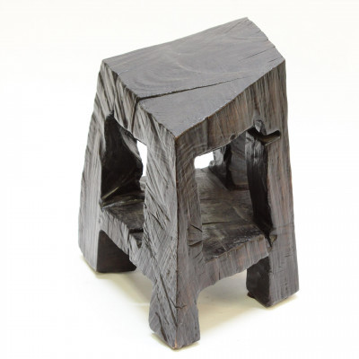 Image for Lot Modernist Carved Hardwood Footstool