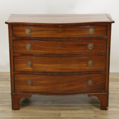 Image for Lot George III Mahogany Inlaid Chest