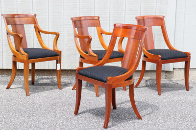 Title 4 Baker Furniture Biedermeier Style Dining Chairs / Artist