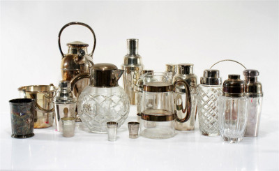 Image for Lot Vintage English Silverplate Barware Collection