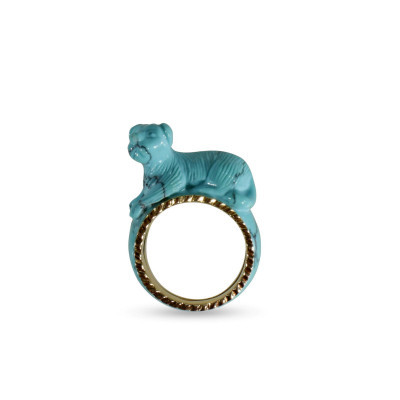 Image for Lot Turquoise Dog Ring