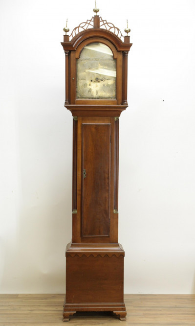 Image for Lot Amer Chippendale Tall Case Clock; Hutchins NH