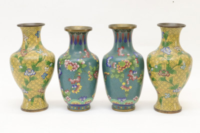 Image for Lot Two Pairs Chinese Cloisonne Vases