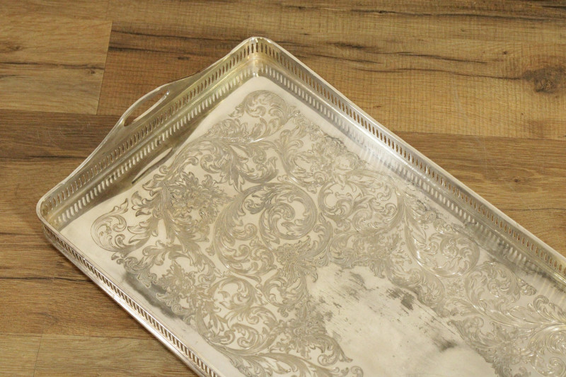 Image 5 of lot 2 Silverplate Serving Trays