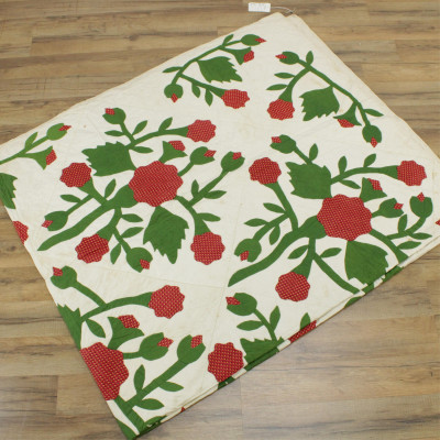 Image for Lot Vintage Quilt: Christmas Cactus