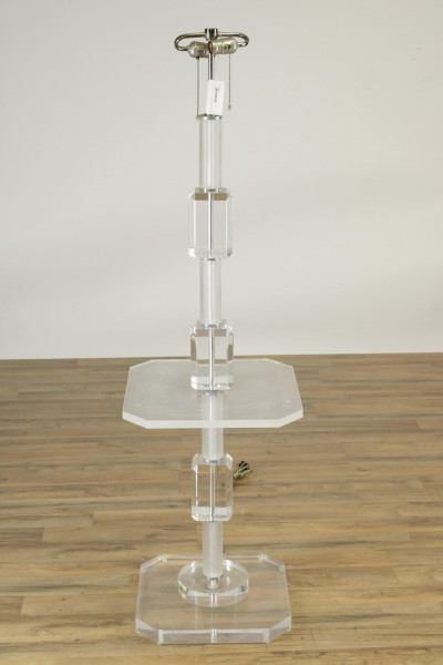 Image for Lot Acrylic Floor Lamp with Table