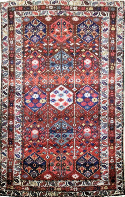 Image for Lot Antique Persian Bahktiari Rug 4-7 x 6-9