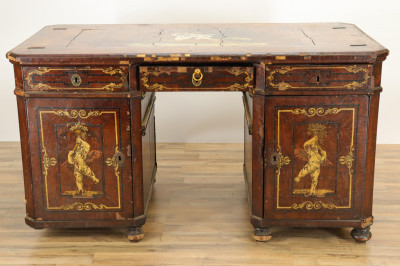 Image for Lot Continental Mahogany Partner&apos;s Desk 18th/19th C
